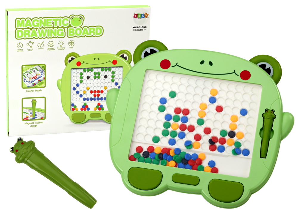 Lavagna educativa magnetica Tappetino stilo rana Puzzle con perline verdi