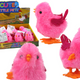 Jumping Chicken Toy Wind-up Figurine Pink