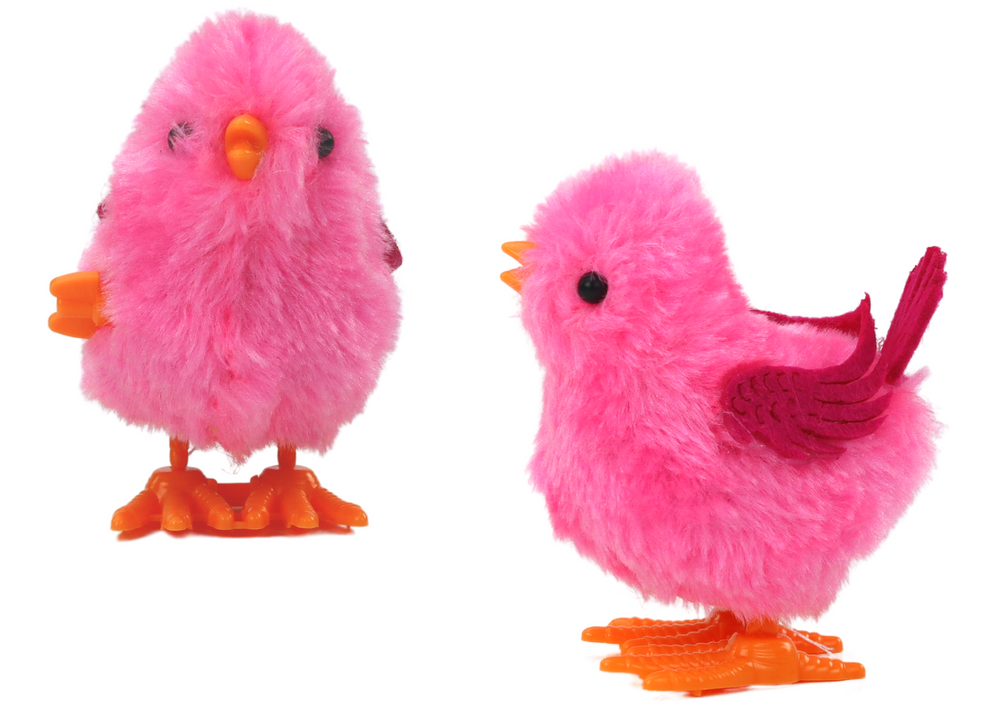 Jumping Chicken Toy Wind-up Figurine Pink