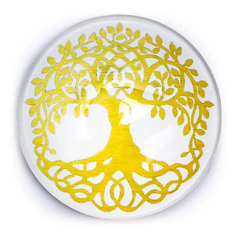 Magneetdecoratie Levensboom Goudkleur --verpakking van 5 stuks - 4 cm