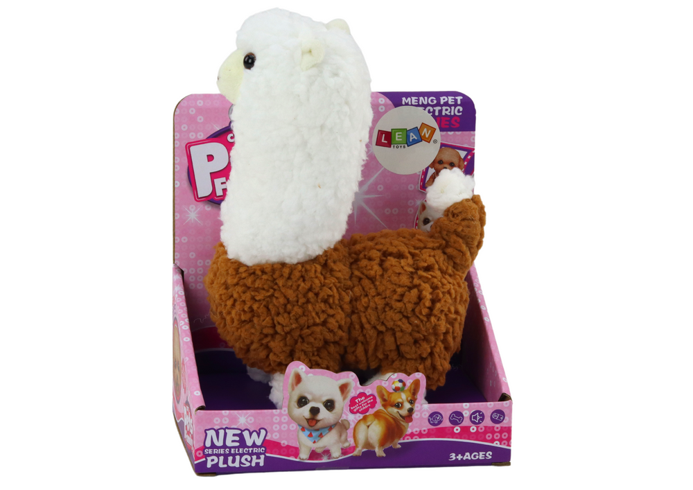 Cluiche Siúlóidí Alpaca Pet Brown idirghníomhach Láma 23 Cm