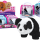 Interactive Plush Panda In Pink Blue Transporter