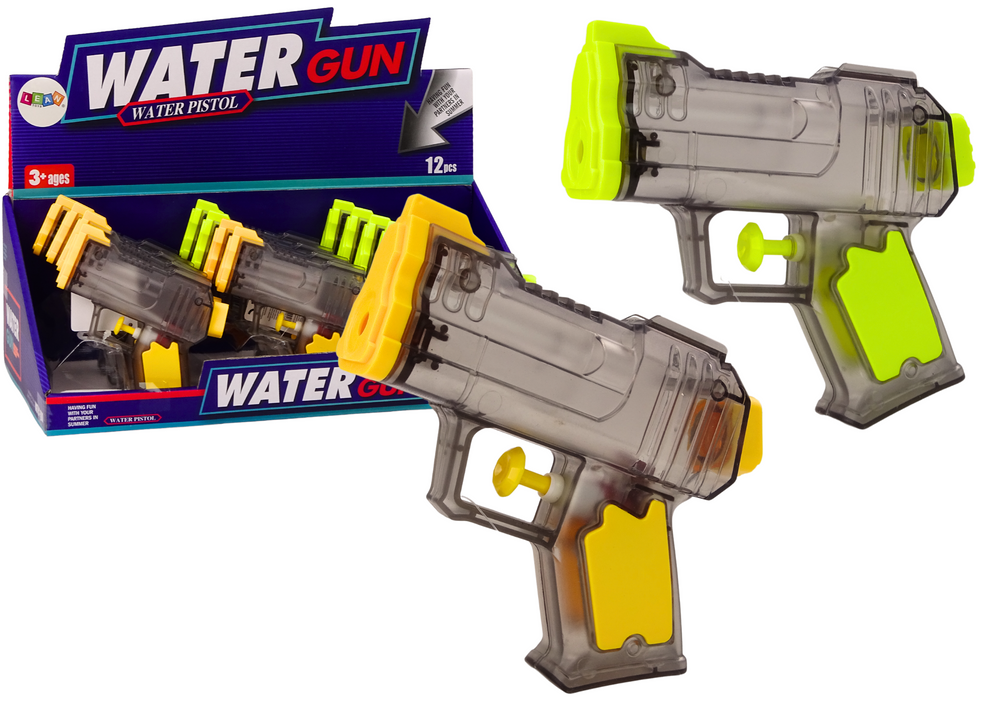 Liten vattenpistol genomskinlig gul orange