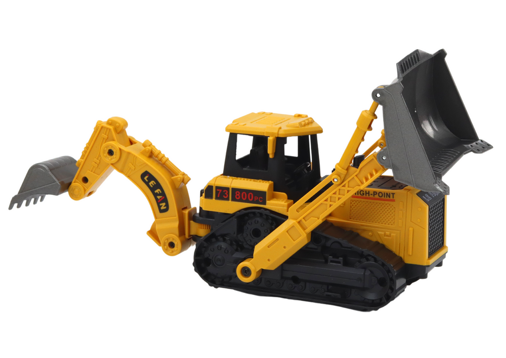 Excavator pe șenile Vehicul de construcție 2 găleți Galben