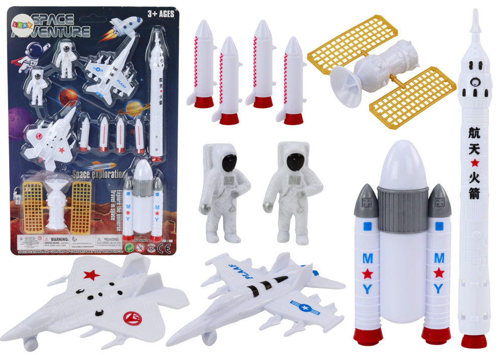 Set Of Space Figures Astronauts Rockets 11 Pieces