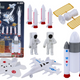 Set Of Space Figures Astronauts Rockets 11 Pieces