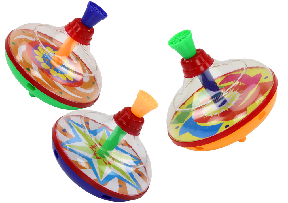 Spinning Top For Children Traditional Spinning 15cm X 14cm 3 Patterns