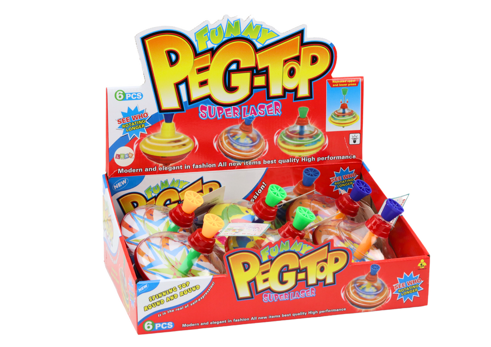 Spinning Top For Children Traditional Spinning 15cm X 14cm 3 Patterns