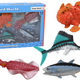 Set Of Figures Sea Animals Ocean Fish Squid 4 Pieces
