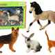 Set Of Pet Figures Horse Dog Rabbit Cat 4 Pieces