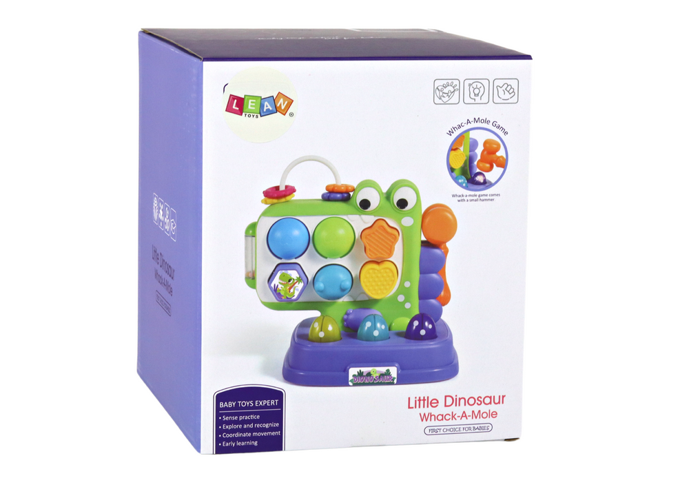 Dinosaur Educational Panel Whack-a-mole Sorter Game For Children Purple