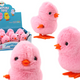 Jumping Chicken Wind-up Plush Toy Decoration Pink