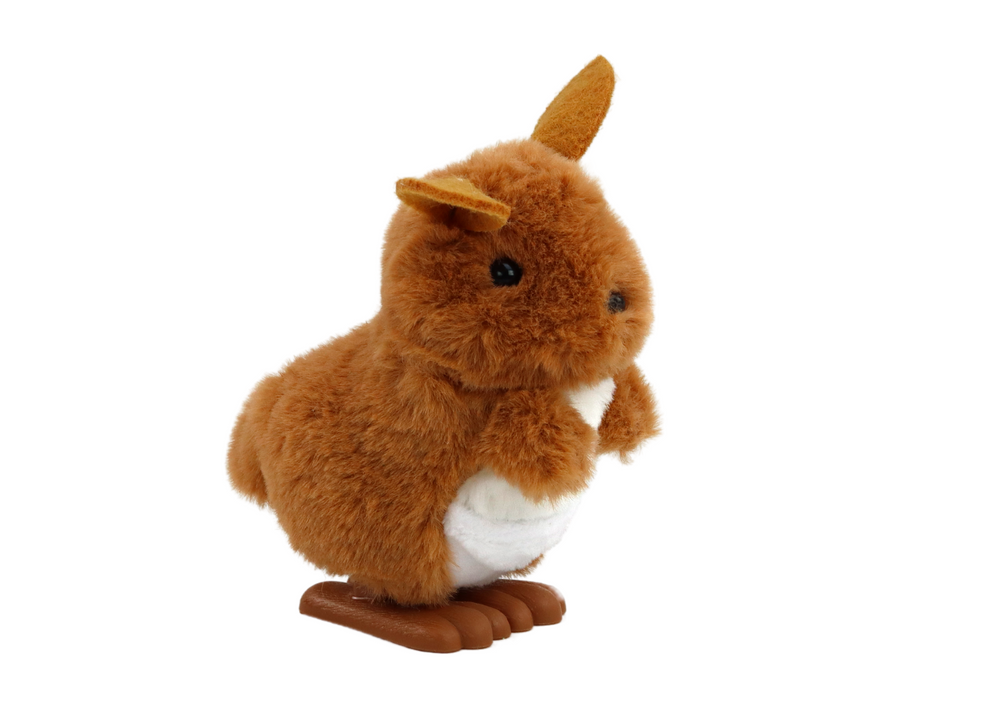 Jumping Kangaroo Wind-up Plush Toy Decoration Brown