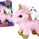 Unicorn Plush Sleeping Animal Lullaby Pink With Stars Set