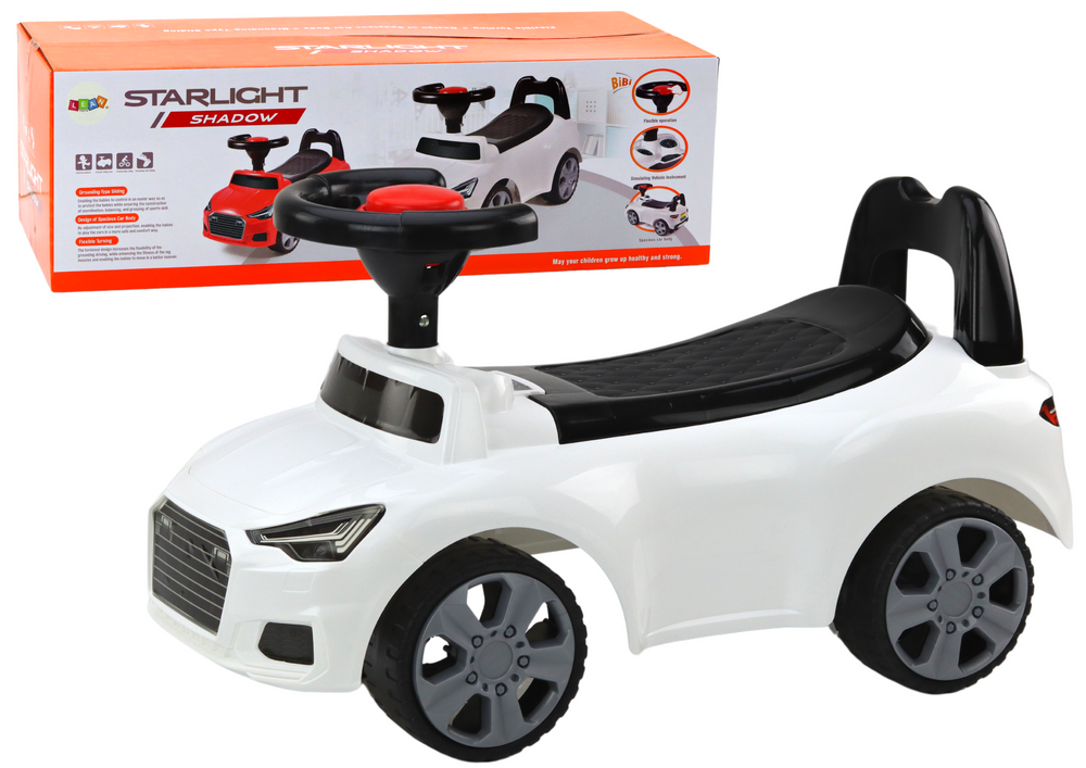 Car Ride On With Backrest Qx-3396 Horn Storage Box White