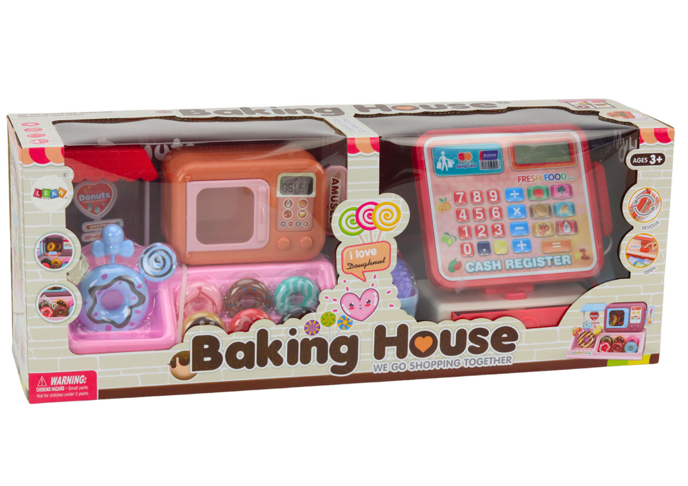 Set Donut Shop Confectionery Cash Register Microwave