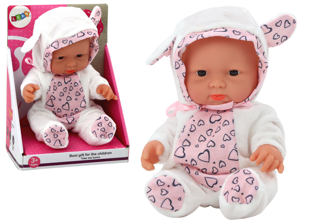 Small Baby Doll White Clothes Hat Bow Ears