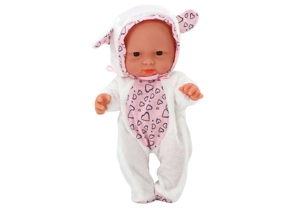 Small Baby Doll White Clothes Hat Bow Ears