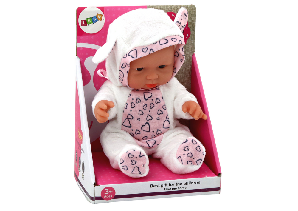 Small Baby Doll White Clothes Hat Bow Ears
