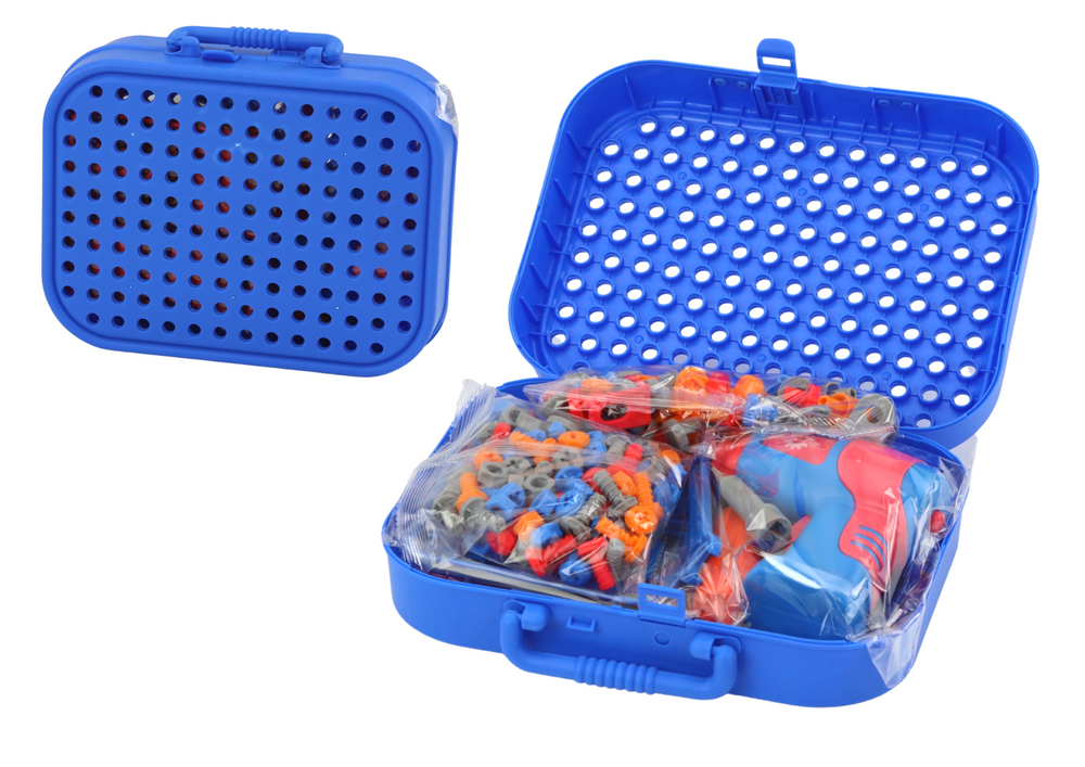 Suitcase Set Diy Puzzle Blocks Space Screwdriver 228 Pieces.