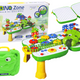 Table Suitcase Diy Set Puzzle Blocks Dinosaur Screwdriver 249 Pieces.