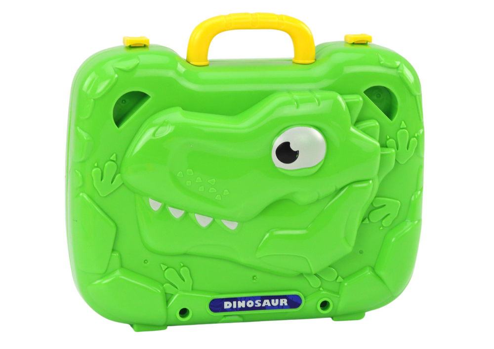 Table Suitcase Diy Set Puzzle Blocks Dinosaur Screwdriver 249 Pieces.