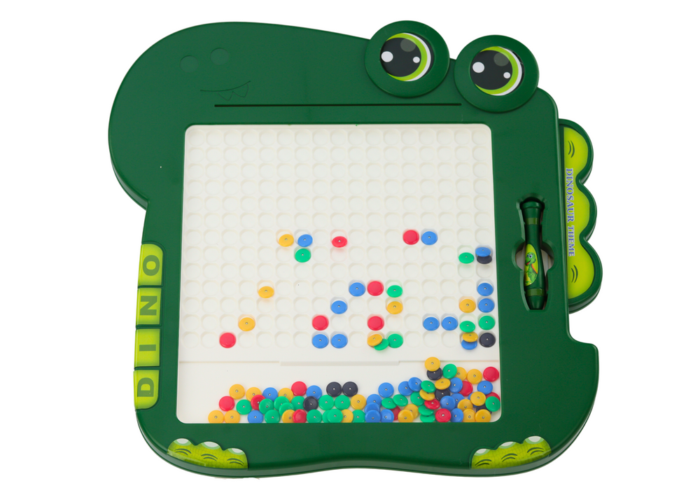 Educational Magnetic Board Dinosaur Pad Puzzle Green Beads