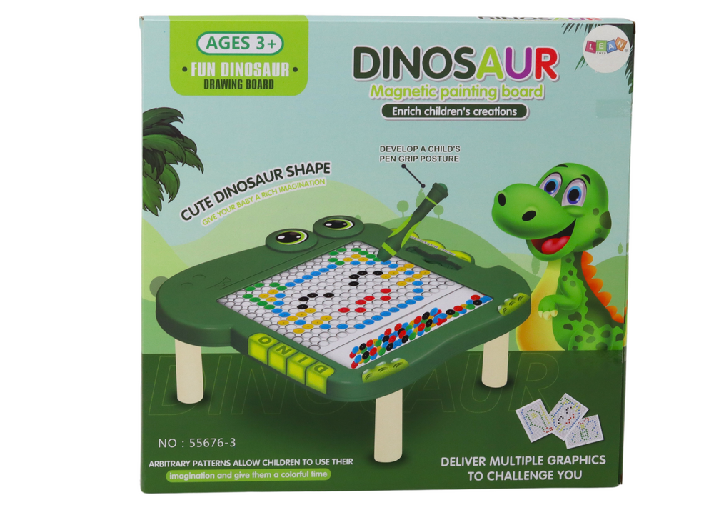 Educational Magnetic Board Dinosaur Pad Puzzle Green Beads