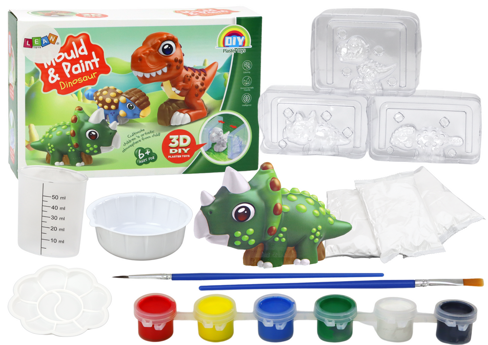 Creative Artistic Set Dinosaurs 3d Plaster Paints