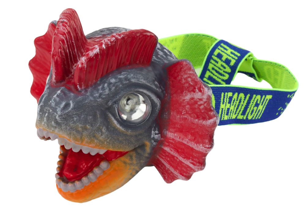 Dinosaur Headlamp Flashlight Adjustable Headband 3 Leds