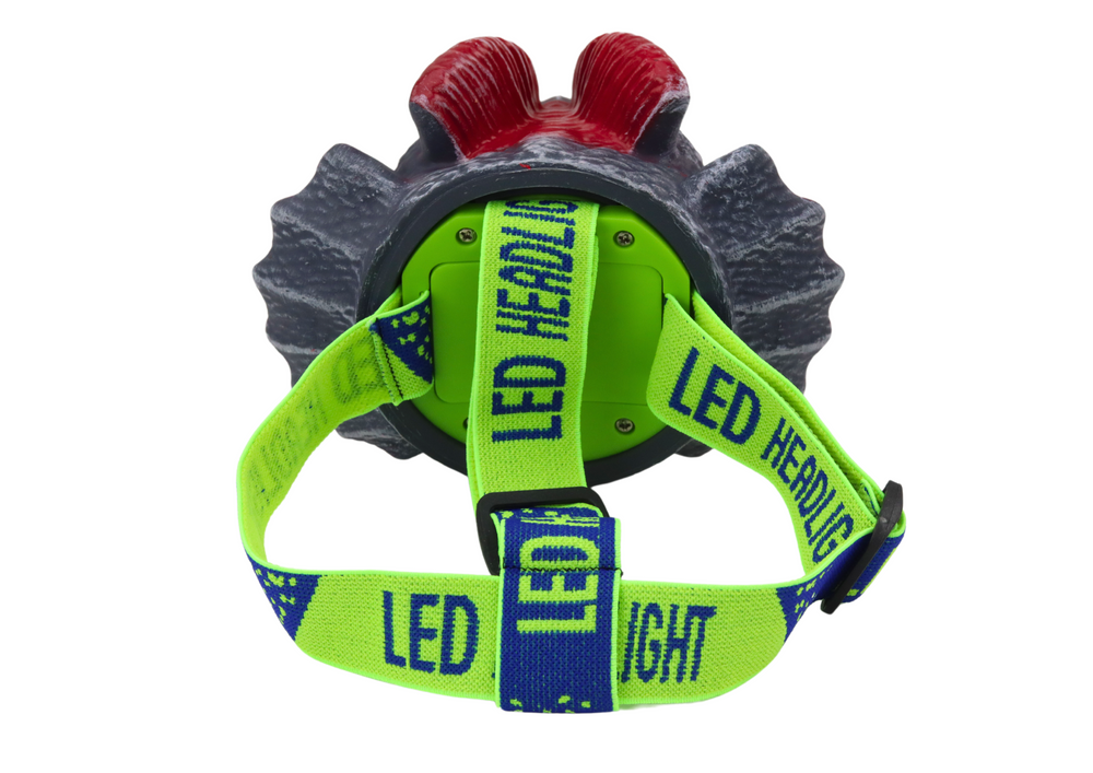 Dinosaur Headlamp Flashlight Adjustable Headband 3 Leds