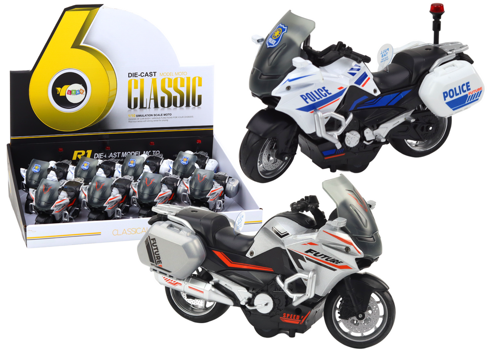 Police Sports Motorcycle With Friction Drive Scale 1:10