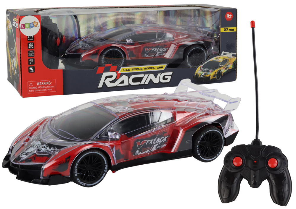 Remote Controlled Rc Sports Car 1:16 Scale Red Lights