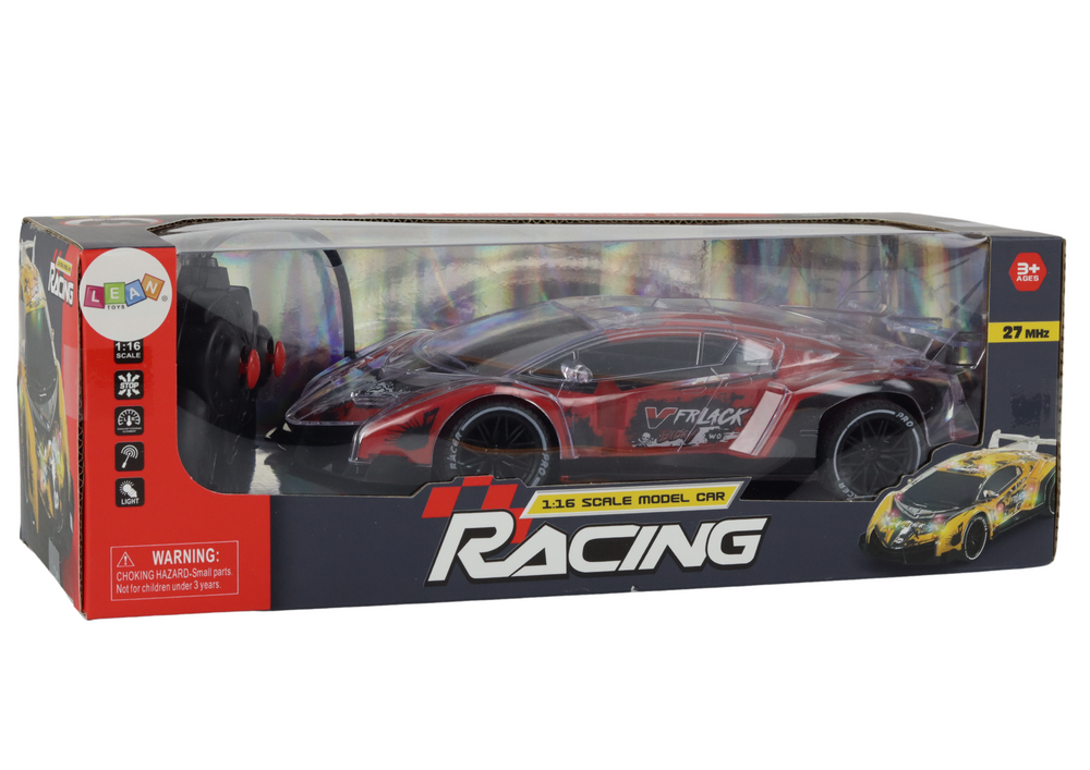 Remote Controlled Rc Sports Car 1:16 Scale Red Lights