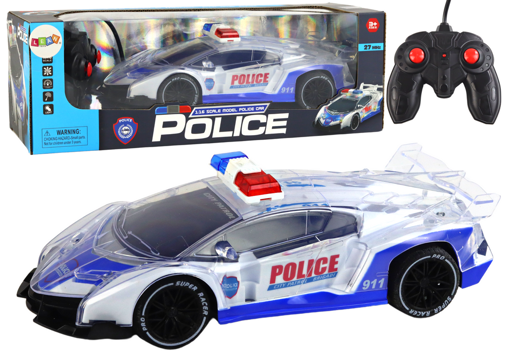 Police Sports Car Remote Controlled Rc Scale 1:16 Lights