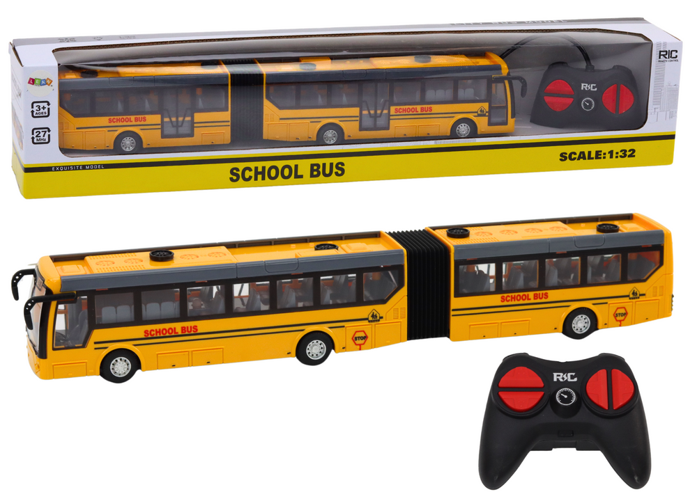 Remote Control Articulated Rc School Bus 1:32 Yellow
