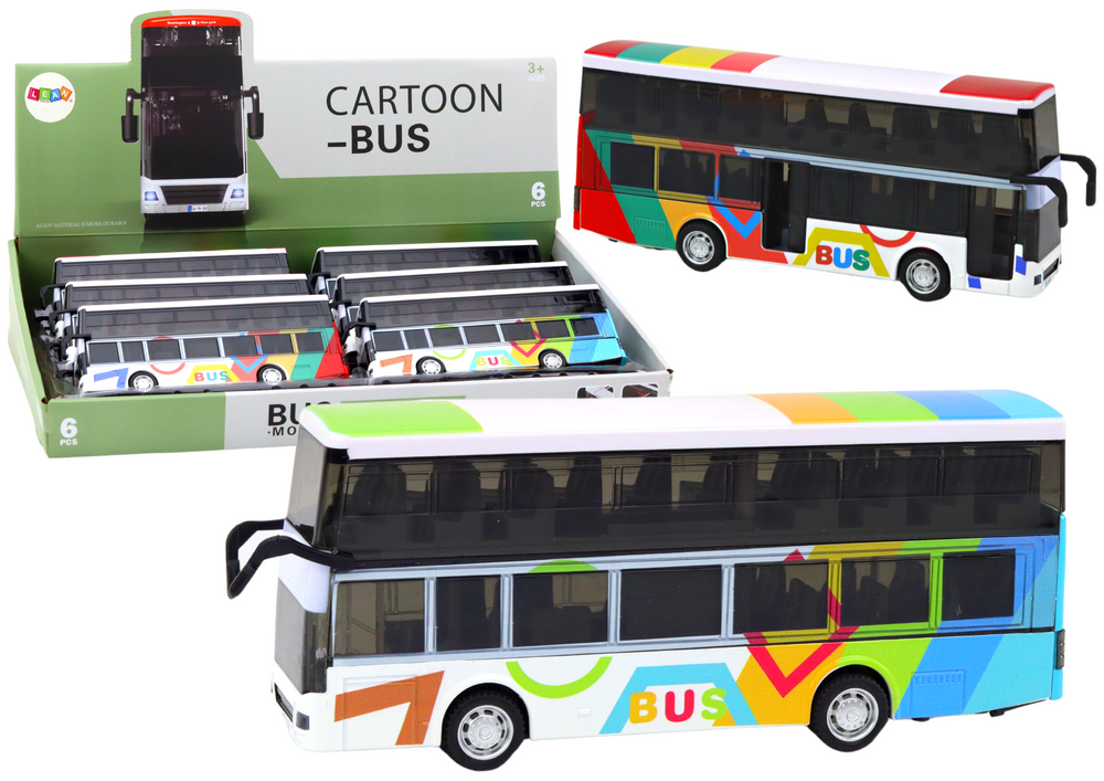 Double Decker Bus With Metal Drive Colorful Lights Sounds