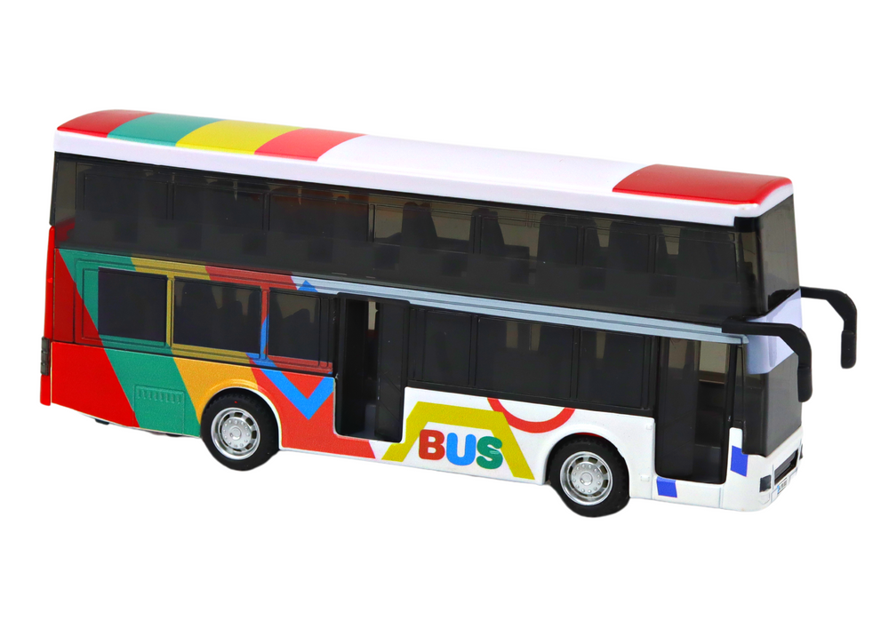 Double Decker Bus With Metal Drive Colorful Lights Sounds