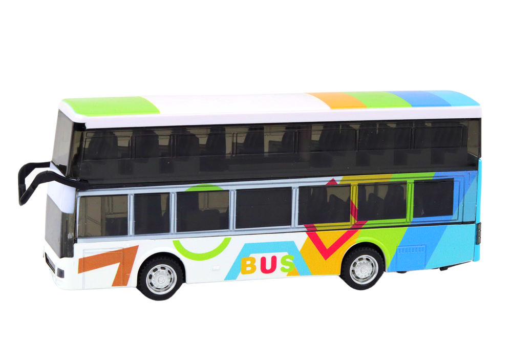 Double Decker Bus With Metal Drive Colorful Lights Sounds