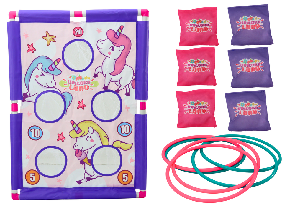 Jeu d'arcade Hoop Bag Throw 2in1 Unicorn Board