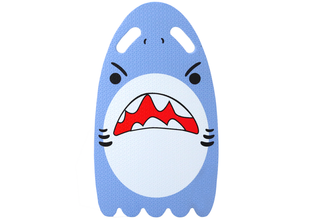 Prancha de natação de espuma azul tubarão