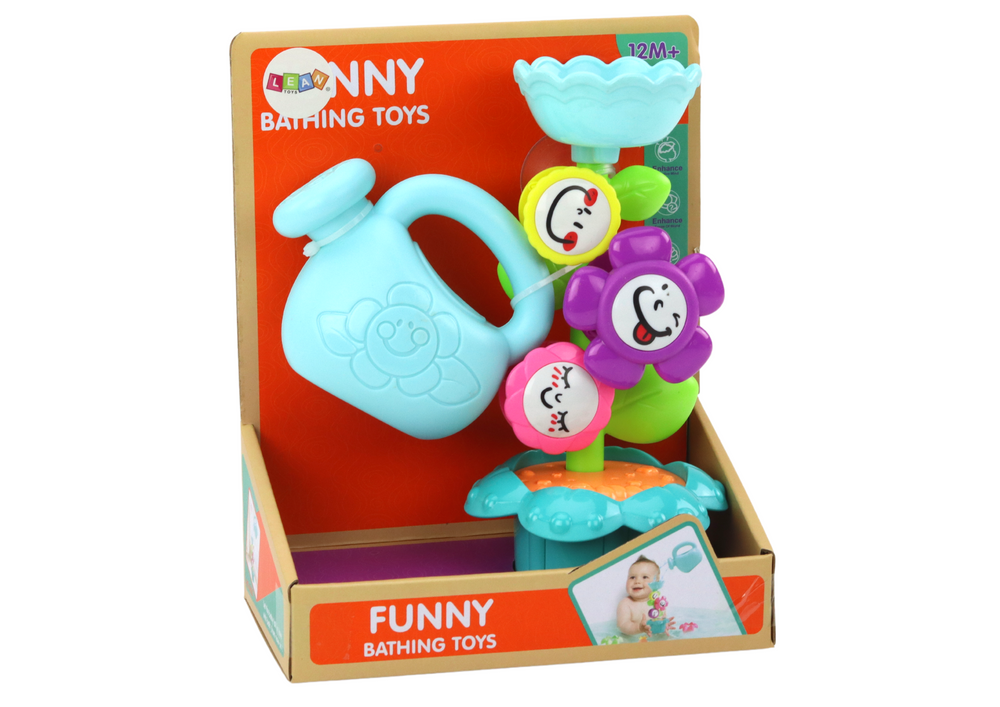 Bath Toy Colorful Flowers Watering Can