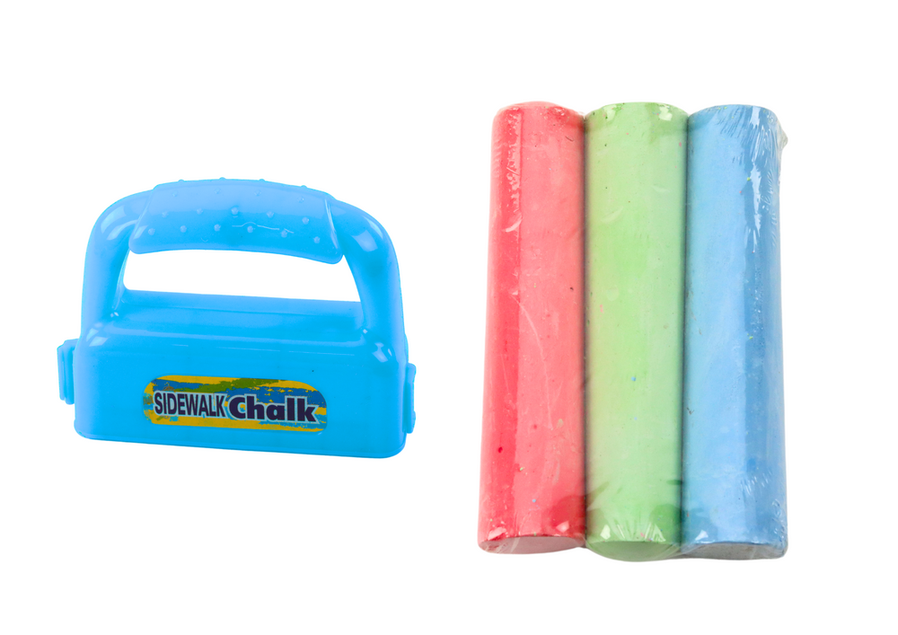 Set Of Chalks With Handle Thick Sidewalk Chalk Blue 3 Pcs