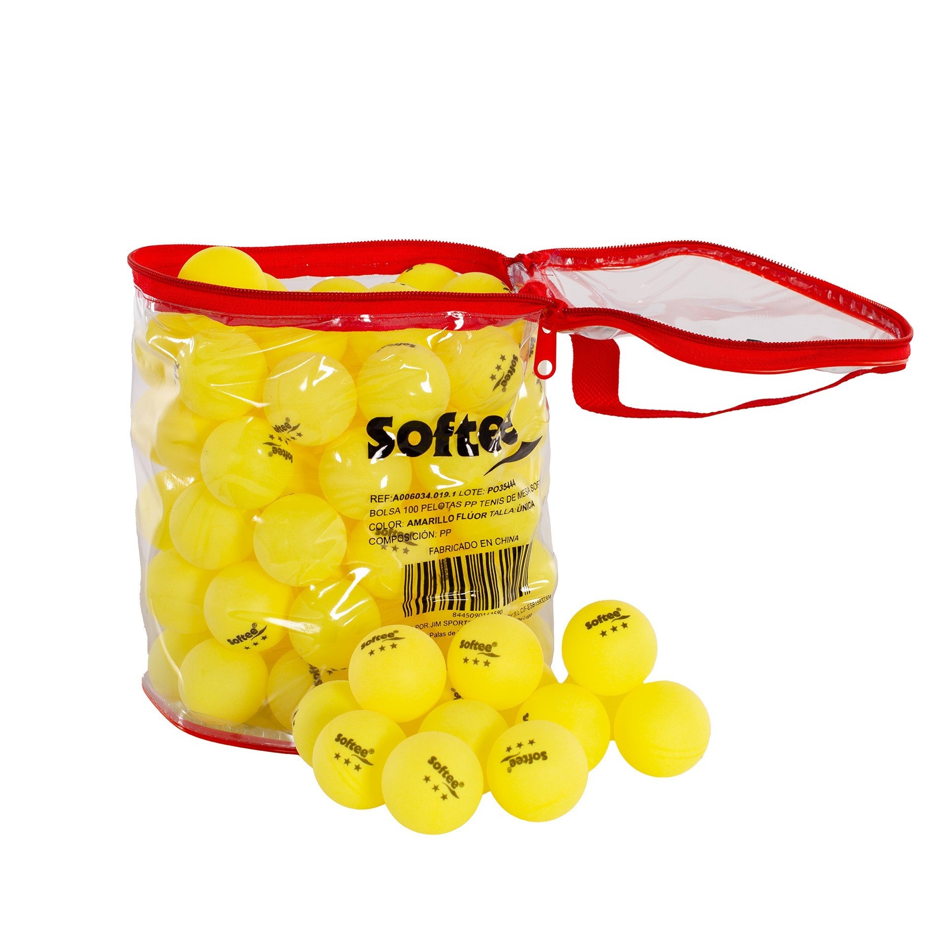 Beutel mit 100 PP-Bällen Ping Pong Softee Gelb