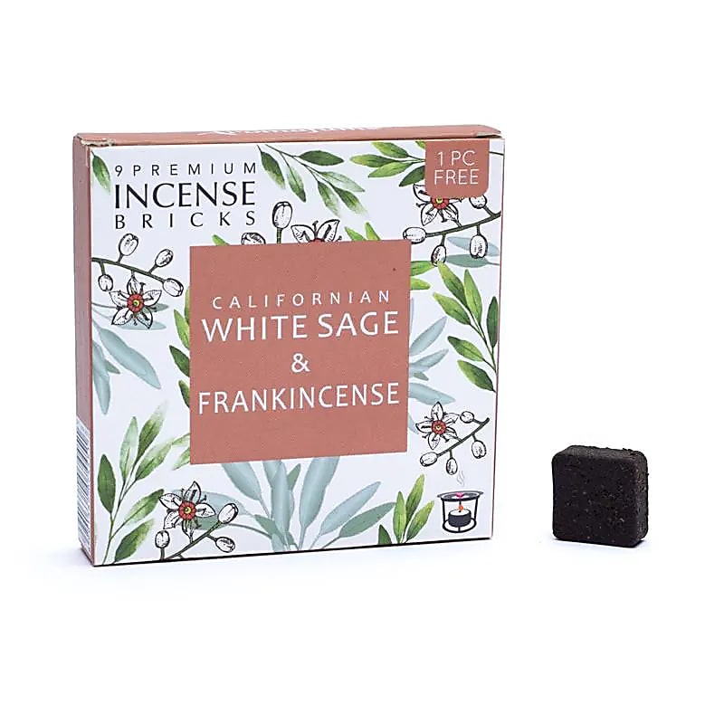 Tijolos de incenso Aromafume Sálvia branca e olíbano - pacote de 3 unidades - 40g