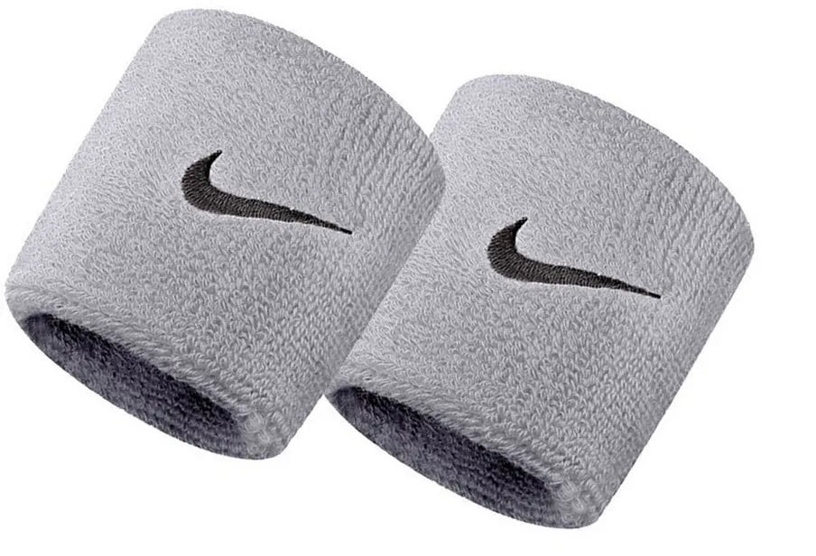 Matné strieborno-čierne náramky Nike Swoosh