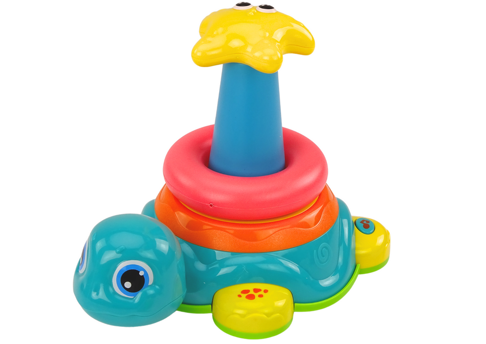 Pyramid Riding Turtle 2in1 Puzzle Wheels Lights Sounds
