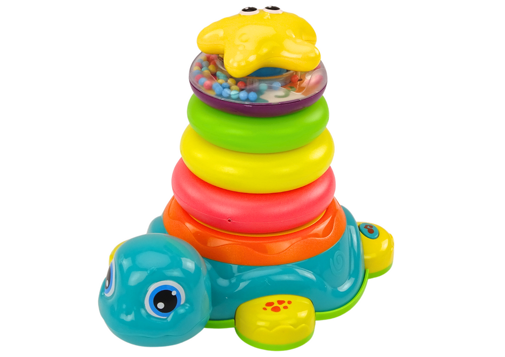 Pyramid Riding Turtle 2in1 Puzzle Wheels Lights Sounds