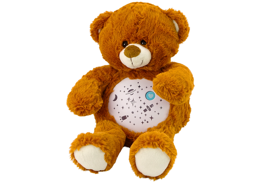 Teddy Bear Sleeping Lights Sounds Night And Day Mode Brown