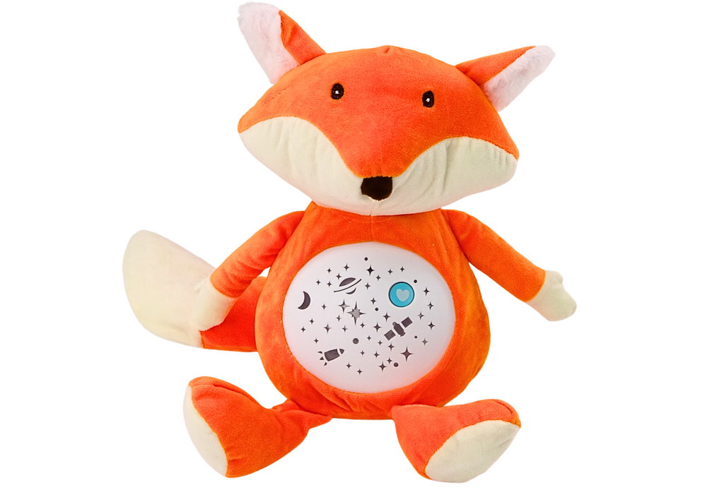 Plush Teddy Bear Sleeping Lights Sounds Night And Day Mode Fox